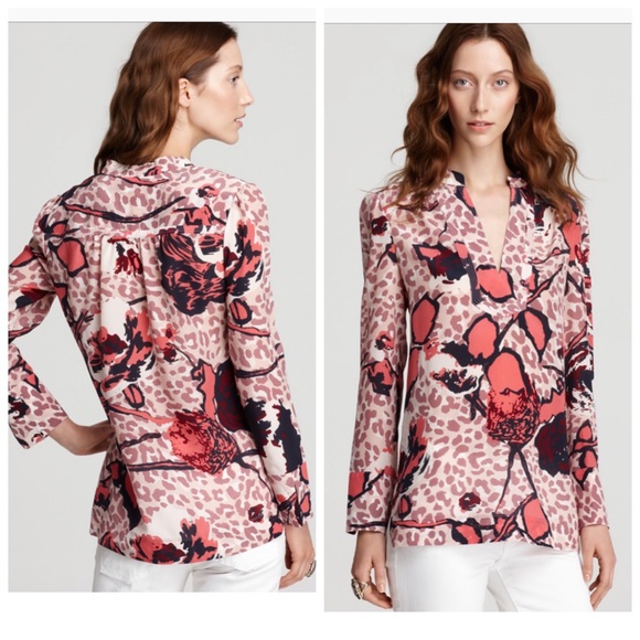 Tory Burch Tops - Tory Burch Whitflies Silk Tunic in Red